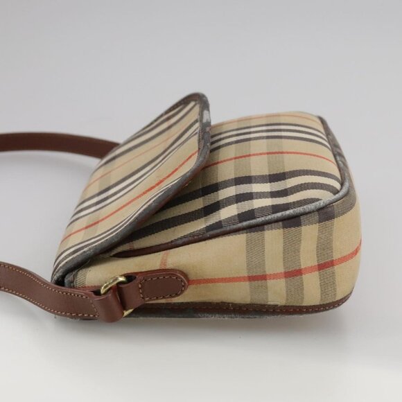 BURBERRY Nova Check Shoulder Bag Canvas Beige Auth - Picture 5 of 16
